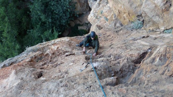 climbing in long route in saint jeannet nice cote azur