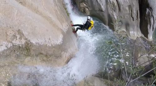 Canyoning in Cuebris requires many abseils cote azur