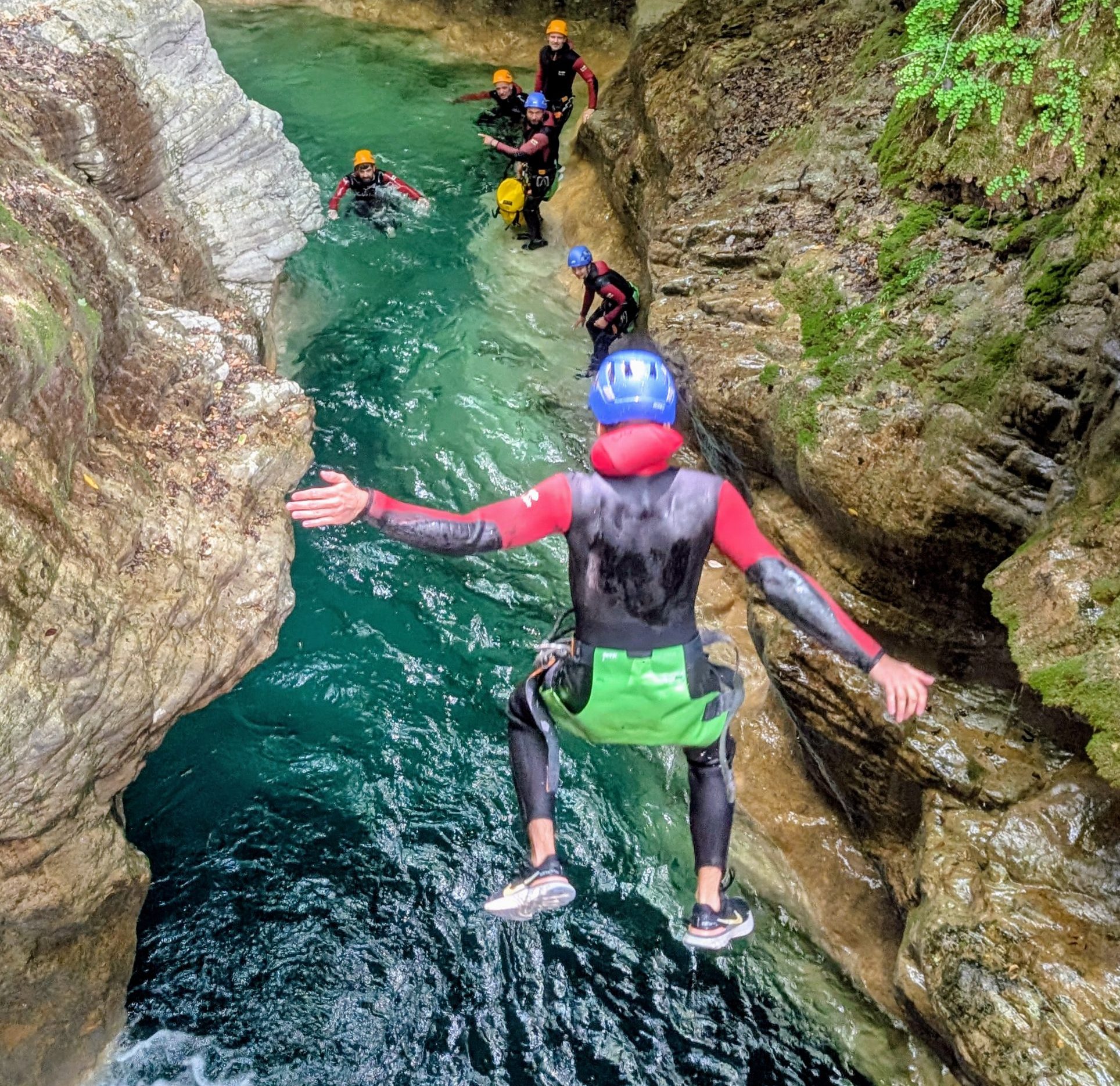 Last big jump in the Barbaira canyon Nice
