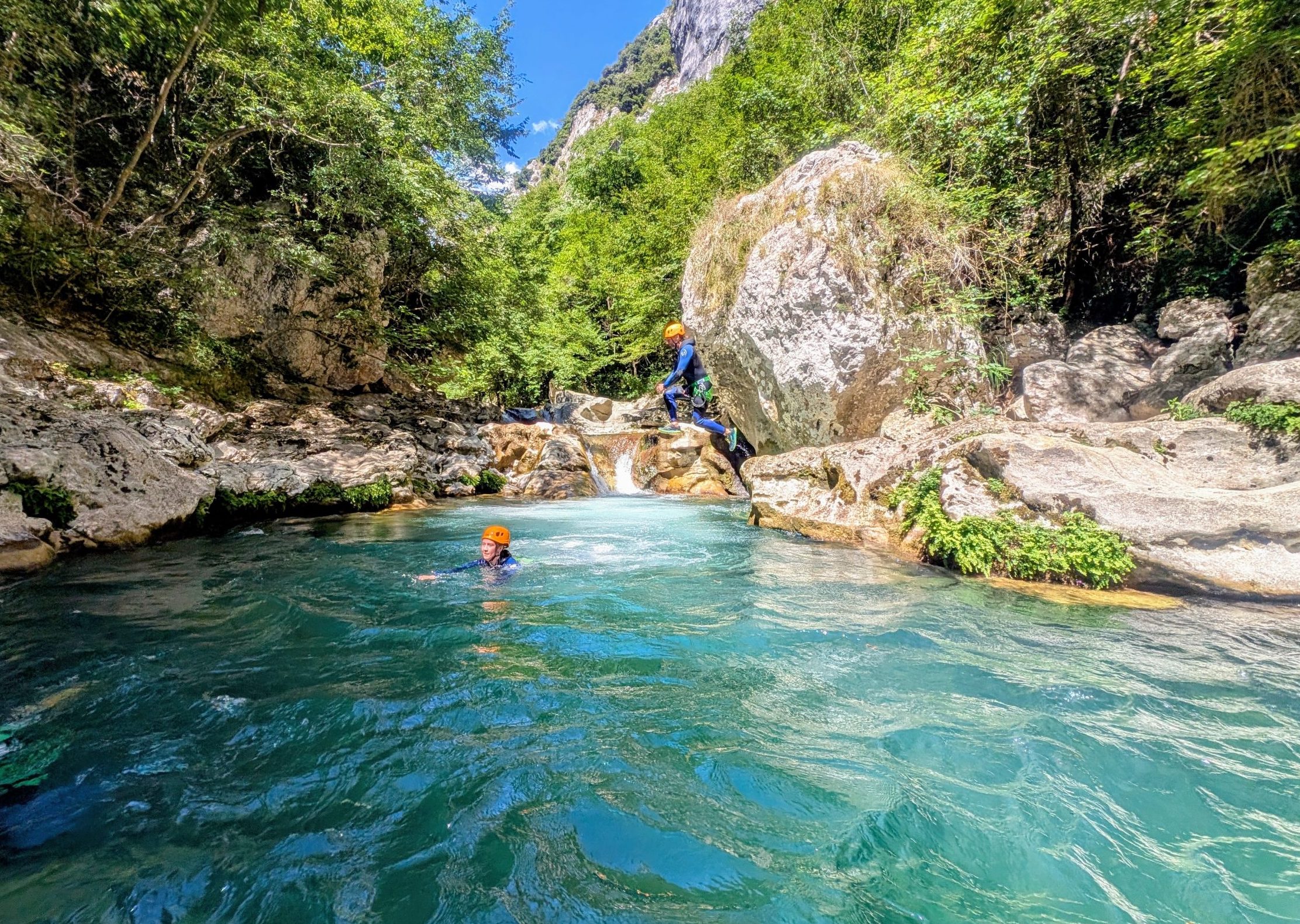 Little jump aquatic hike gorges du loup canyon