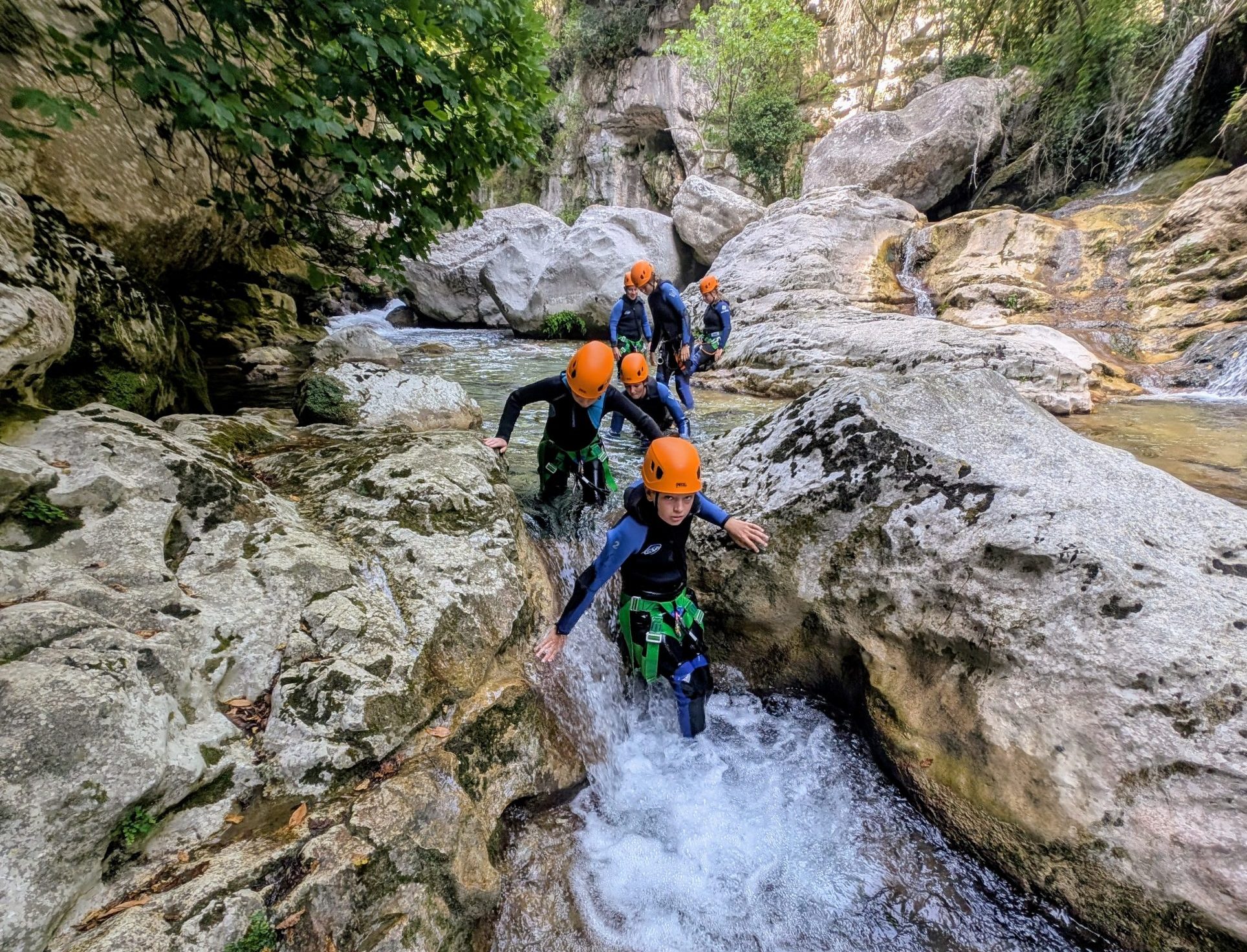 aquatic hike with children canyoning in the gorges du loup