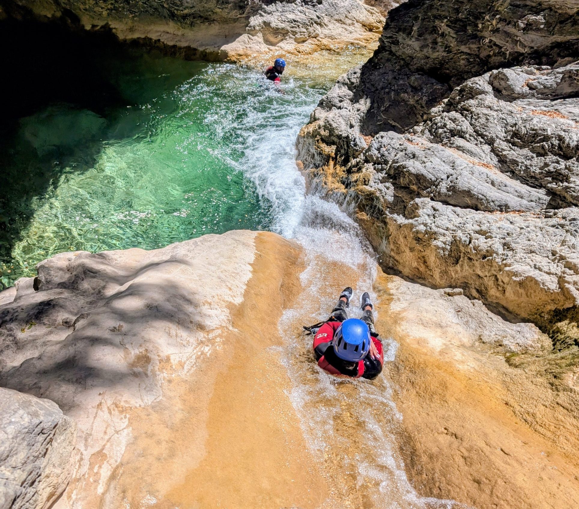 big slide canyoning in Barbaira Nice Menton Monaco
