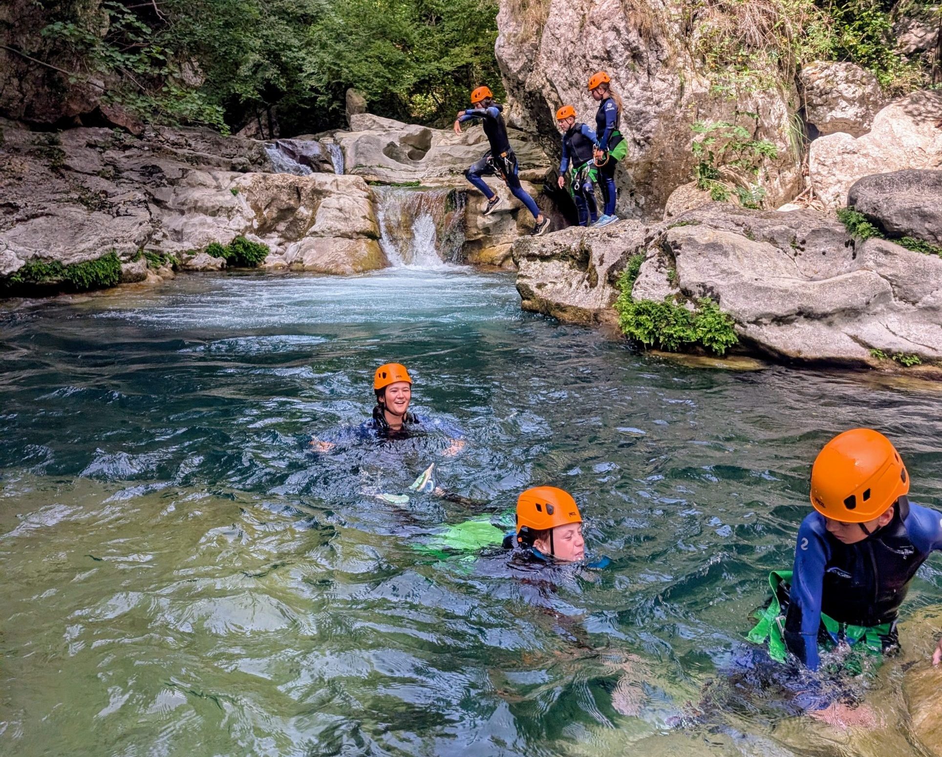 swimming in the gorges du loup canyon