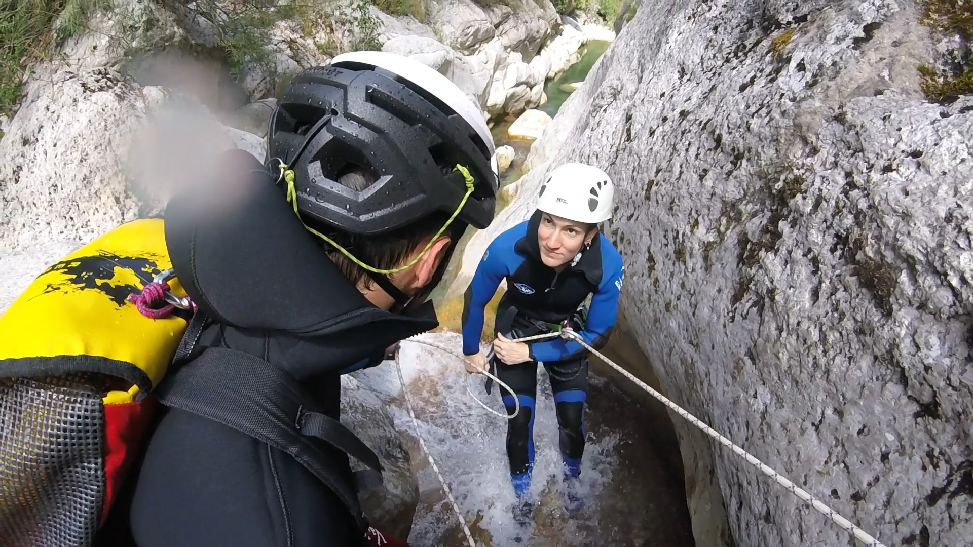 Abseiling in Les Gours du Ray, easy canyon French Riviera