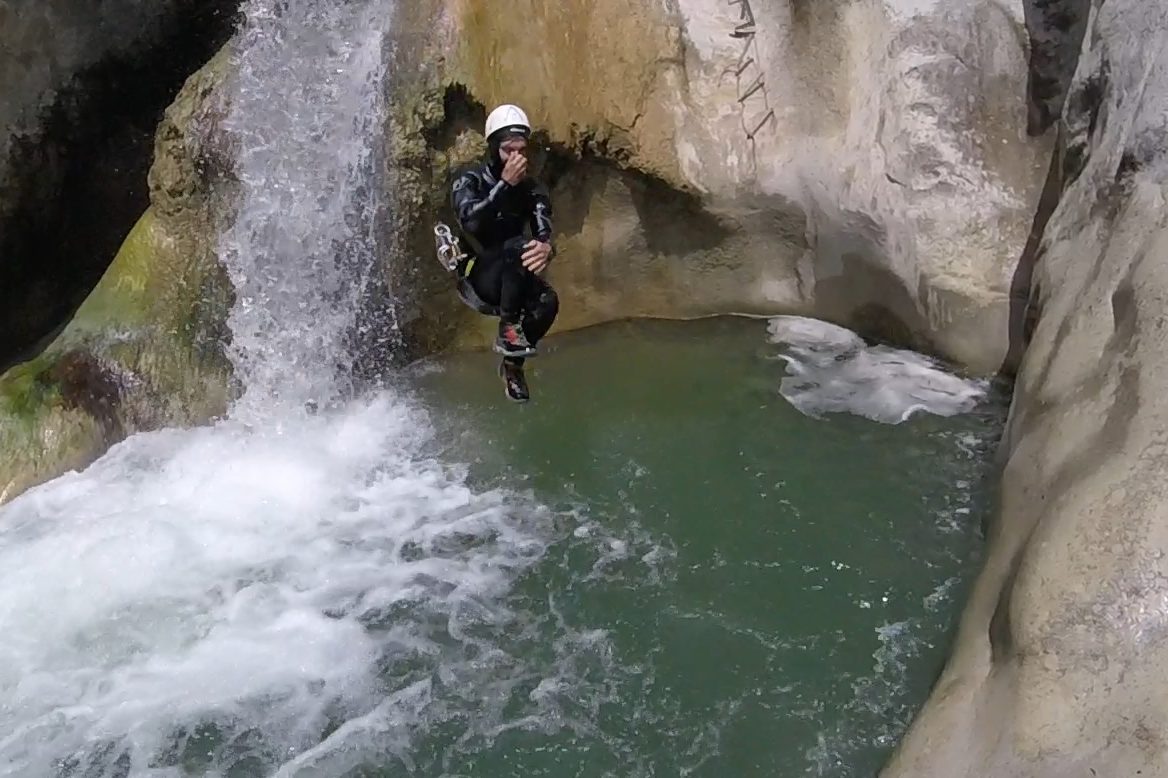 Little jump in Cuebris canyon Esteron Valley
