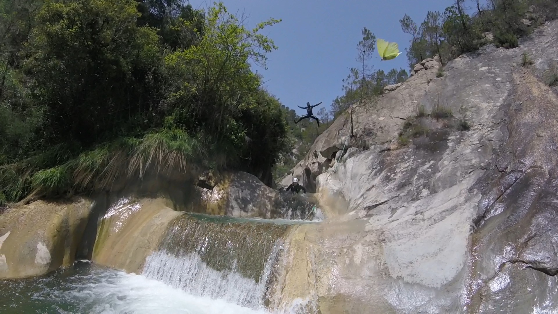 The waterfalls at the end of Cuebris canyon
